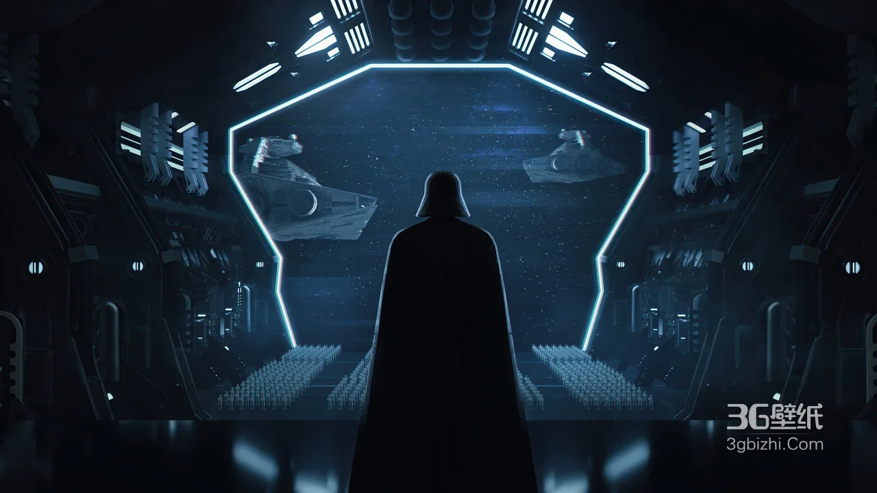 达斯·维达·暗黑科幻风 星球大战帝国战舰场景 热门电脑壁纸1