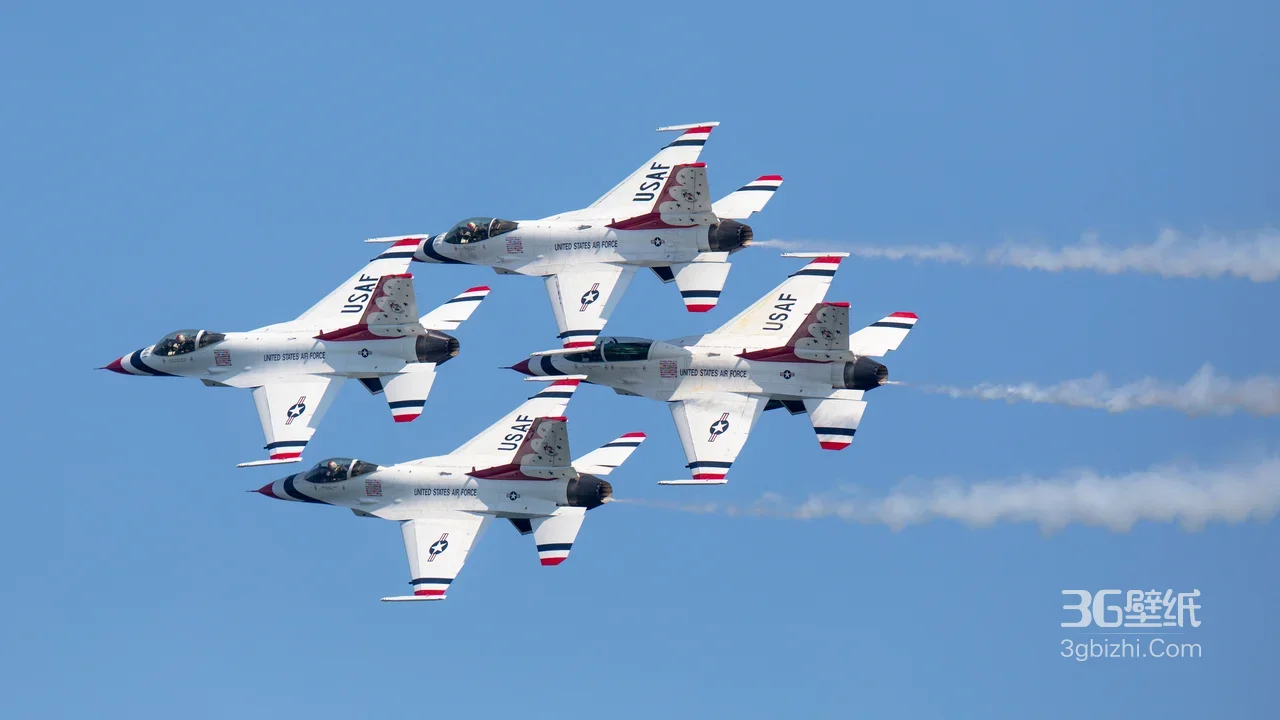 美国空军雷鸟战机编队·写实军事风·高画质军事飞行壁纸1