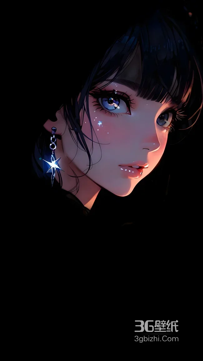 二次元星光美少女·暗黑唯美风 超火二次元手机壁纸1