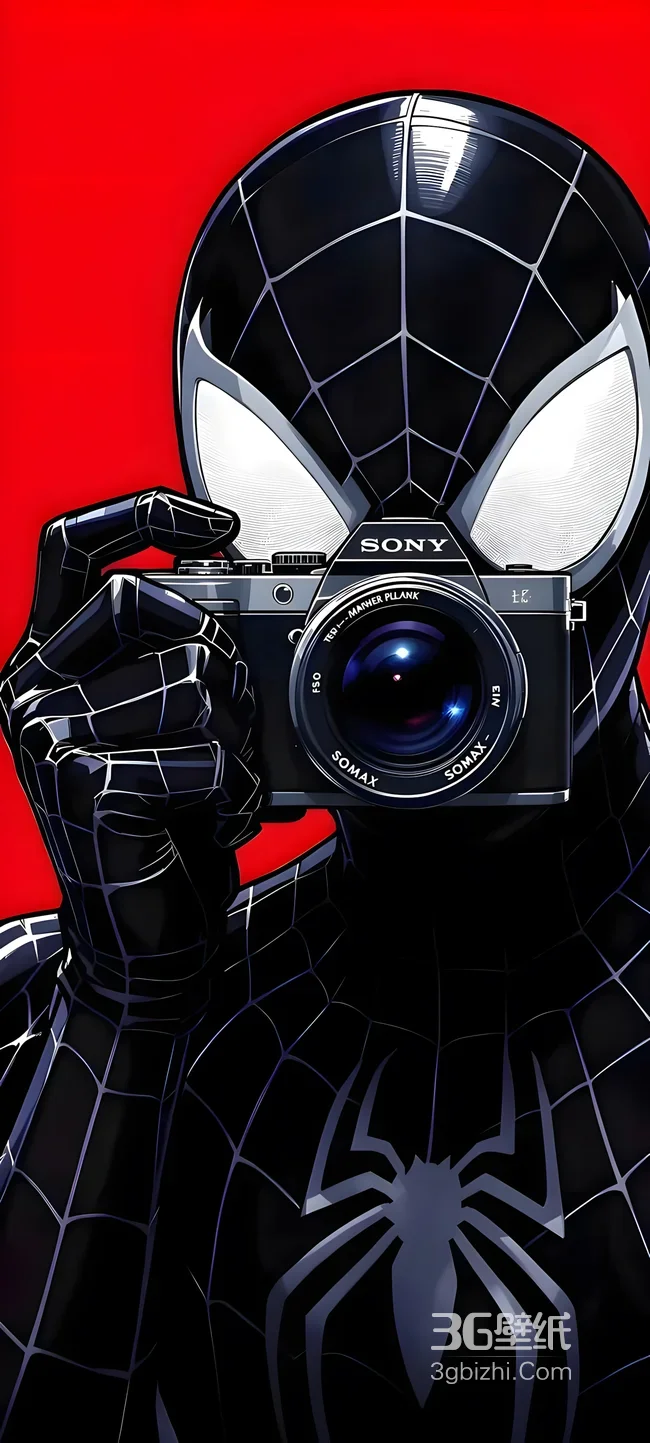 蜘蛛侠·黑色战衣 暗黑风持索尼相机 漫威动漫壁纸1