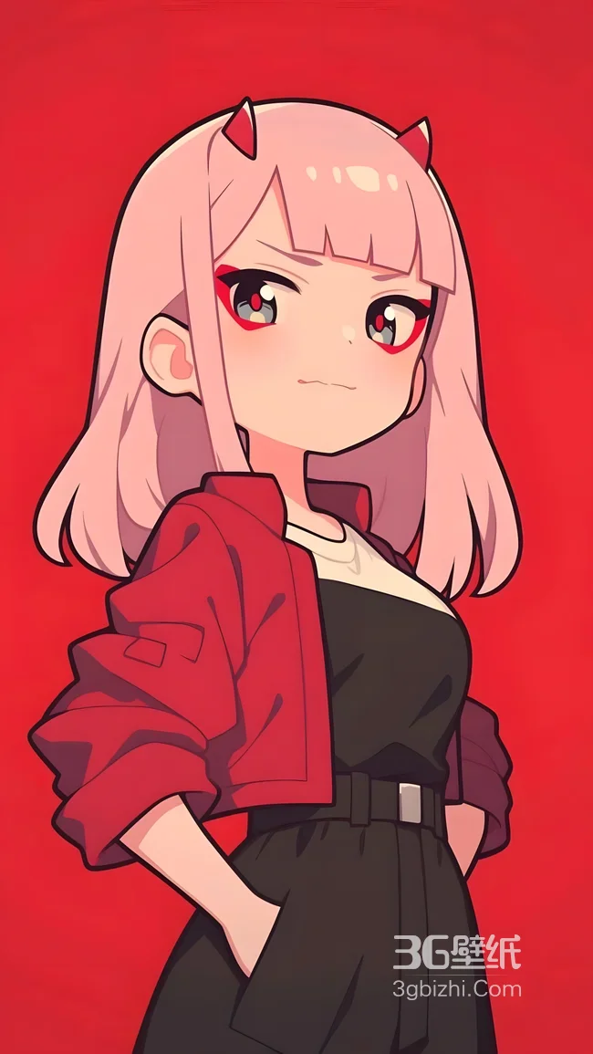 02·粉发红角 二次元动漫《DARLING in the FRANXX》壁纸1