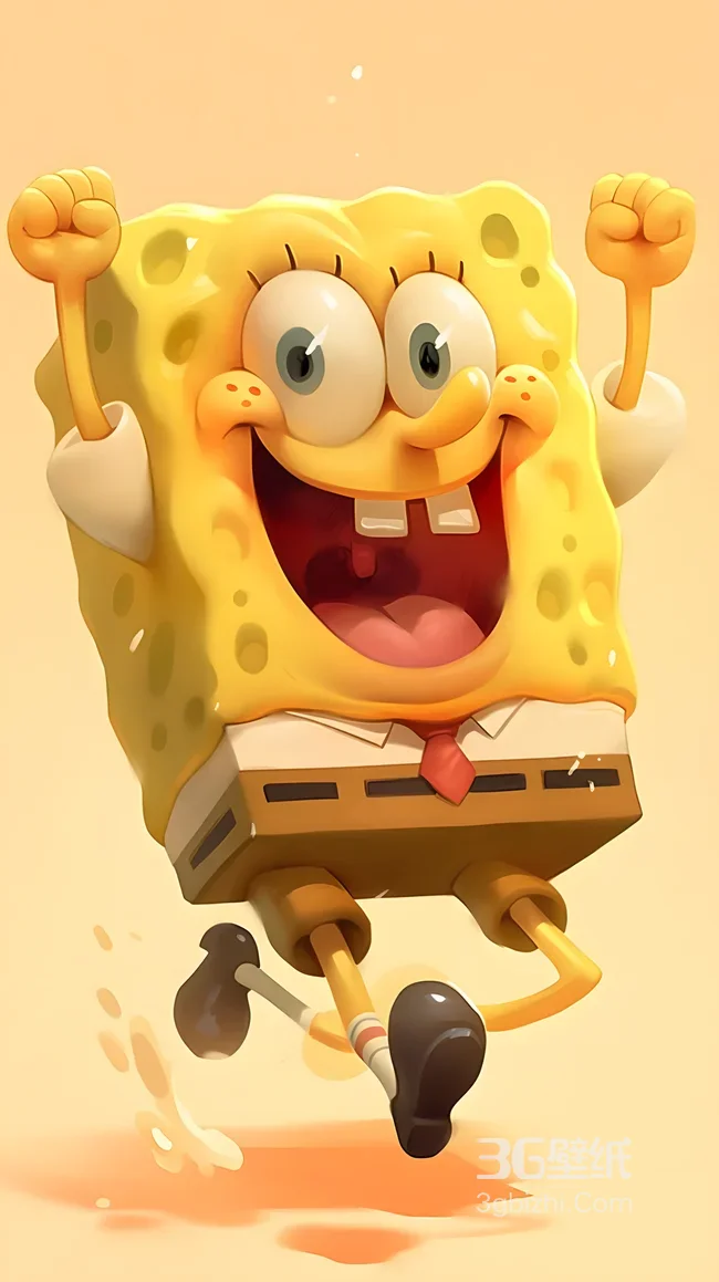 海绵宝宝·卡通拟真风 欢快跳跃 童趣壁纸1