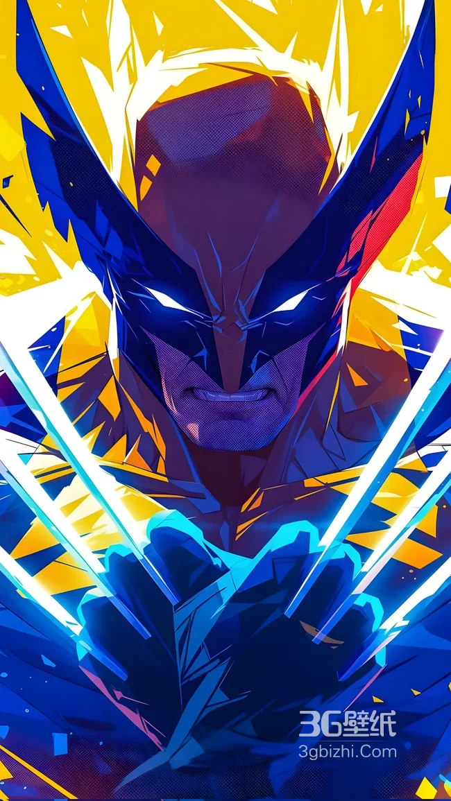 金刚狼·钢爪迸发 炫彩插画风漫威动漫高燃手机壁纸1