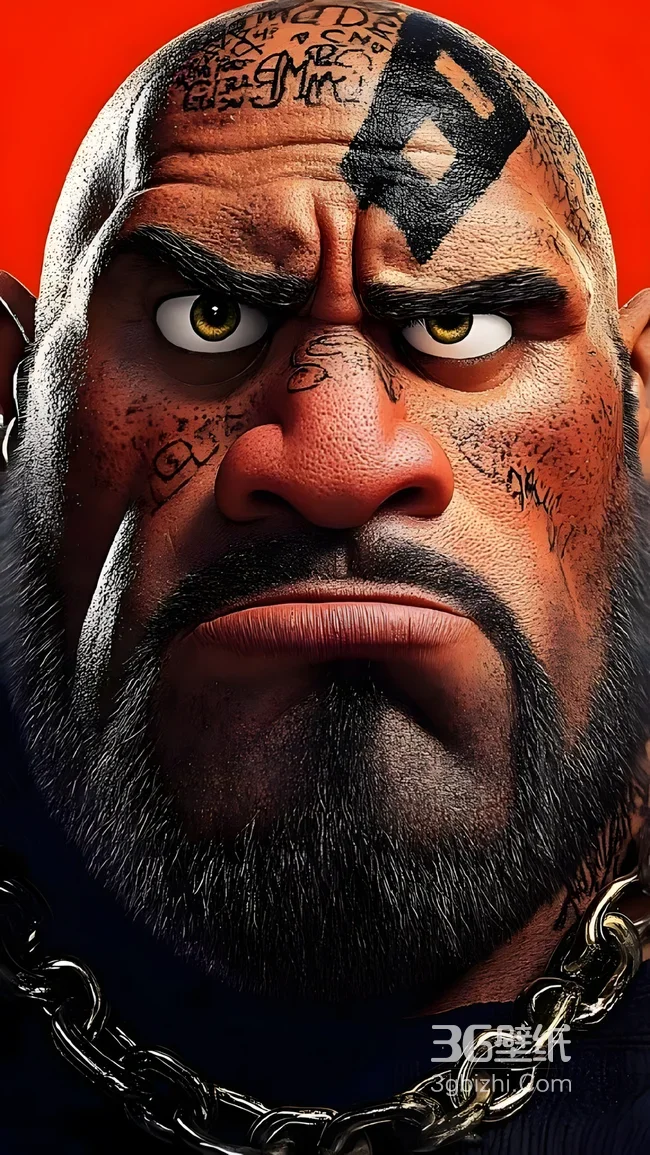 纹身硬汉巨石强森·金链（写实硬核风）高热度手机壁纸1