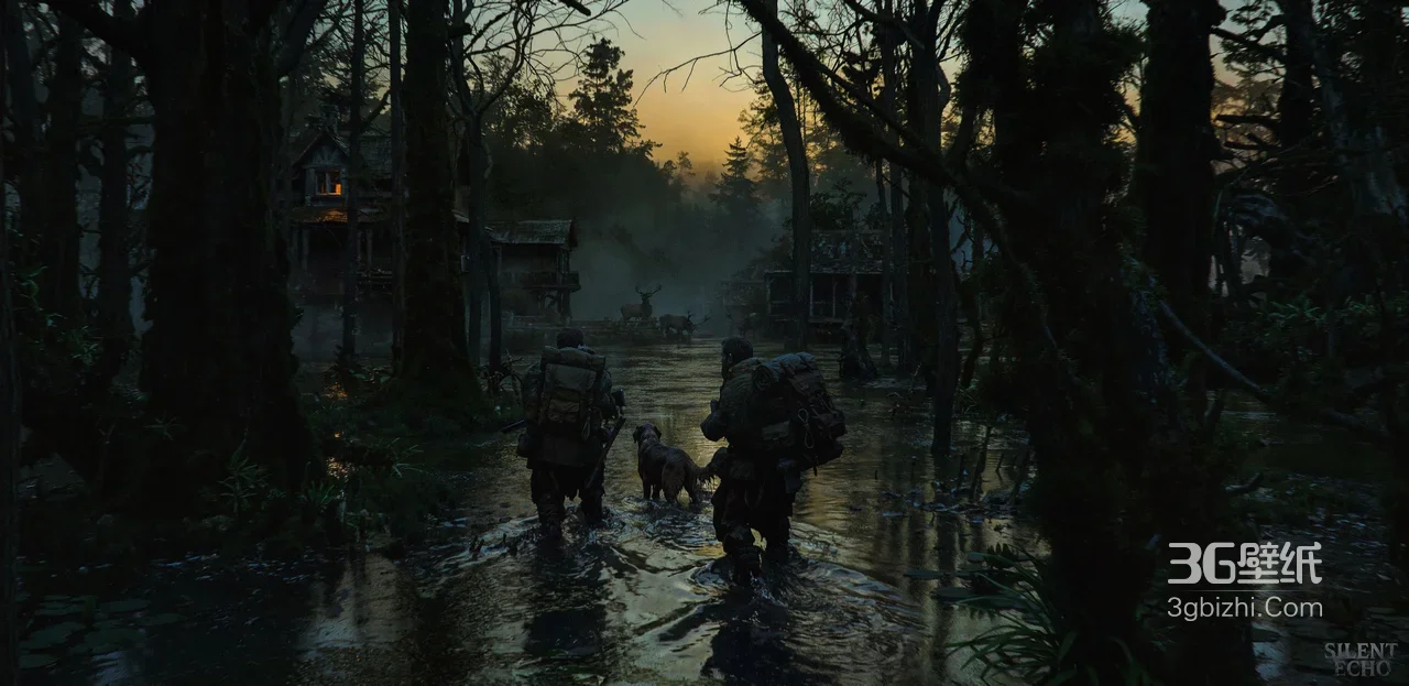 末日探险者与狗·暗黑水泽森林·游戏Silent Echo电脑壁纸1