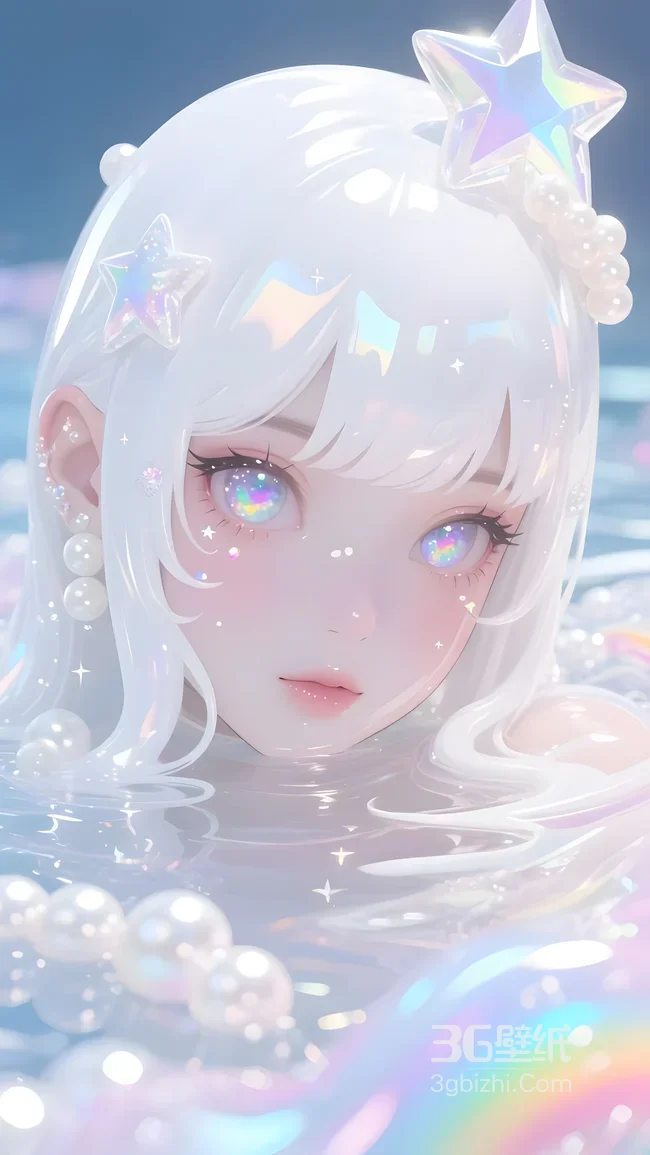 白发星饰少女·梦幻水漾风 珍珠水漾梦幻壁纸1