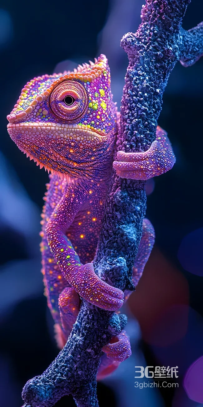 变色龙·梦幻霓虹拟态 微观炫彩生物手机壁纸热榜款1