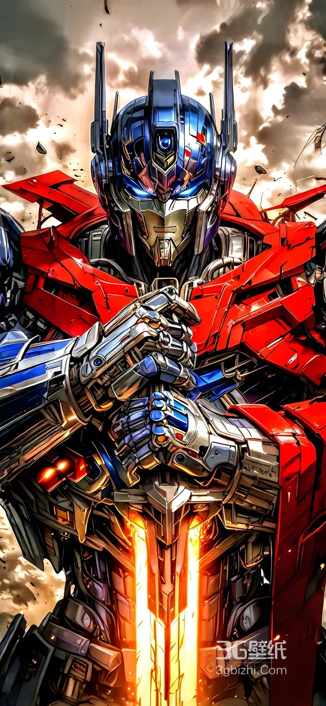 擎天柱·持剑高燃 写实机械风 变形金刚热血机甲壁纸1
