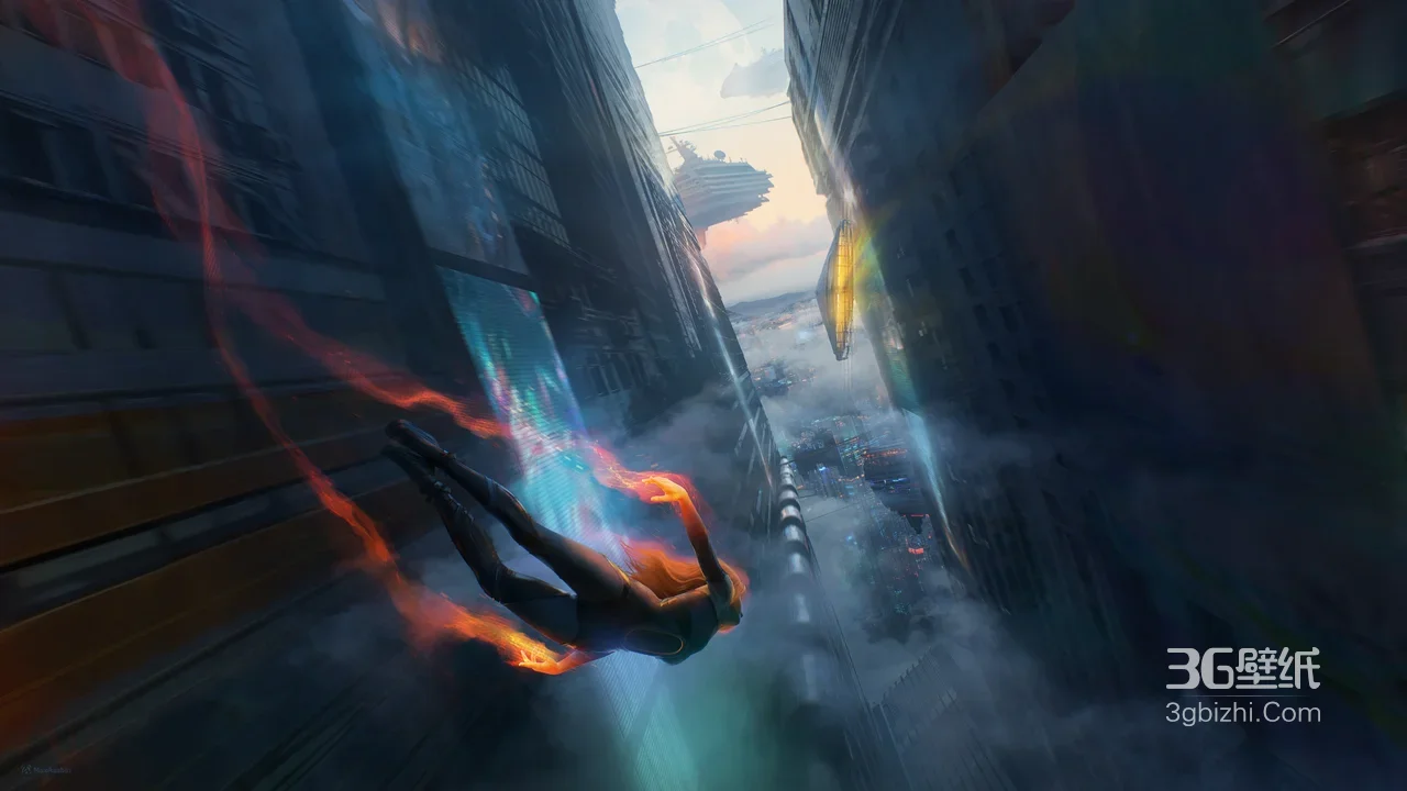 火焰超能力者·赛博朋克未来都市 科幻风电脑壁纸（高热度）1