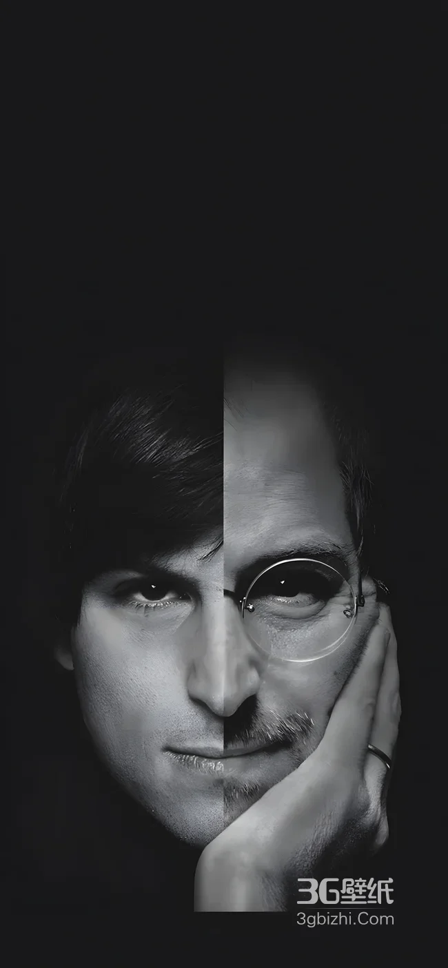 史蒂夫·乔布斯·时光拼接 暗黑写实 经典人物手机壁纸1