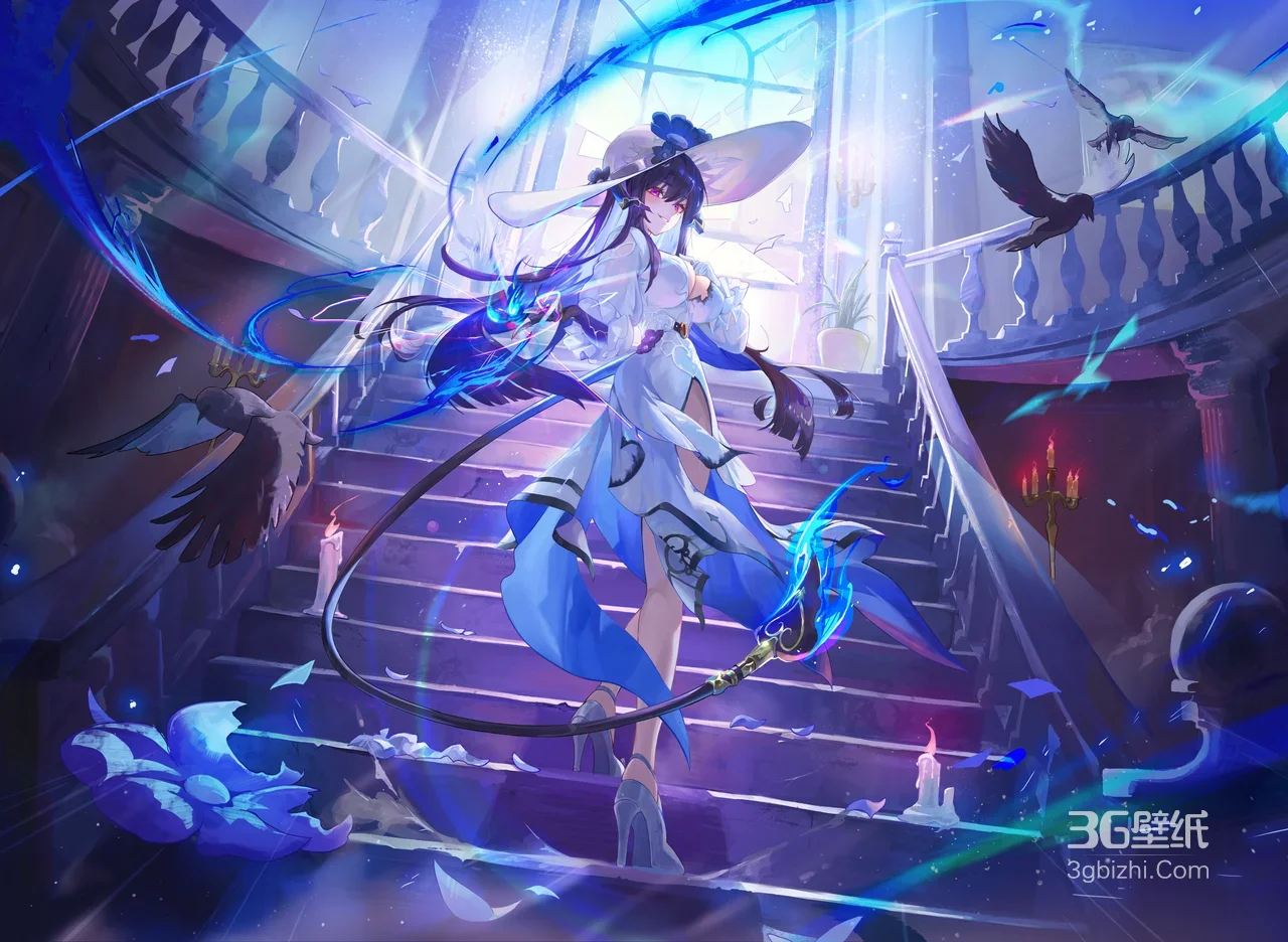 黄泉·蓝焰法杖 古堡阶梯 二次元国漫风 崩坏：星穹铁道壁纸精选1