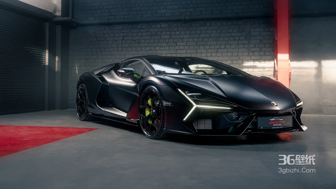 兰博基尼Revuelto·暗黑工业风 车库超跑宽屏车机壁纸1
