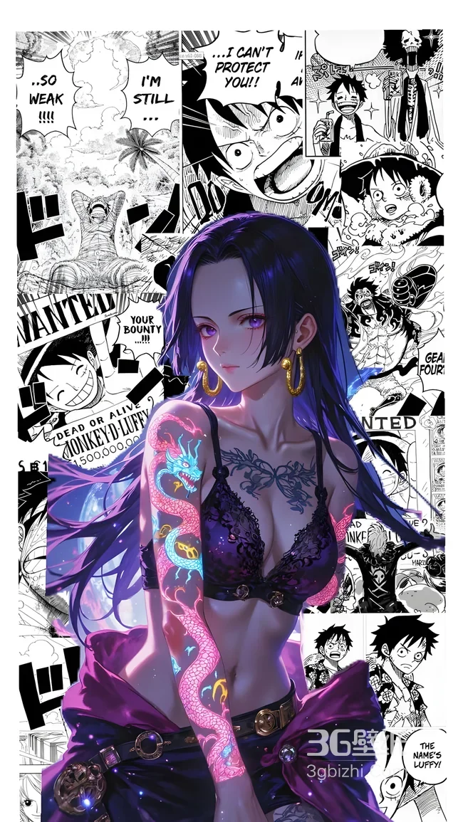 波雅·汉库克·龙纹魅惑 海贼王漫画分镜写实风手机壁纸1