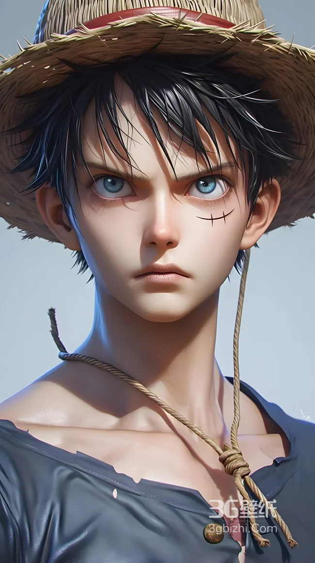 蒙奇·D·路飞·草帽写实风 海贼王3D同人手机壁纸精选1