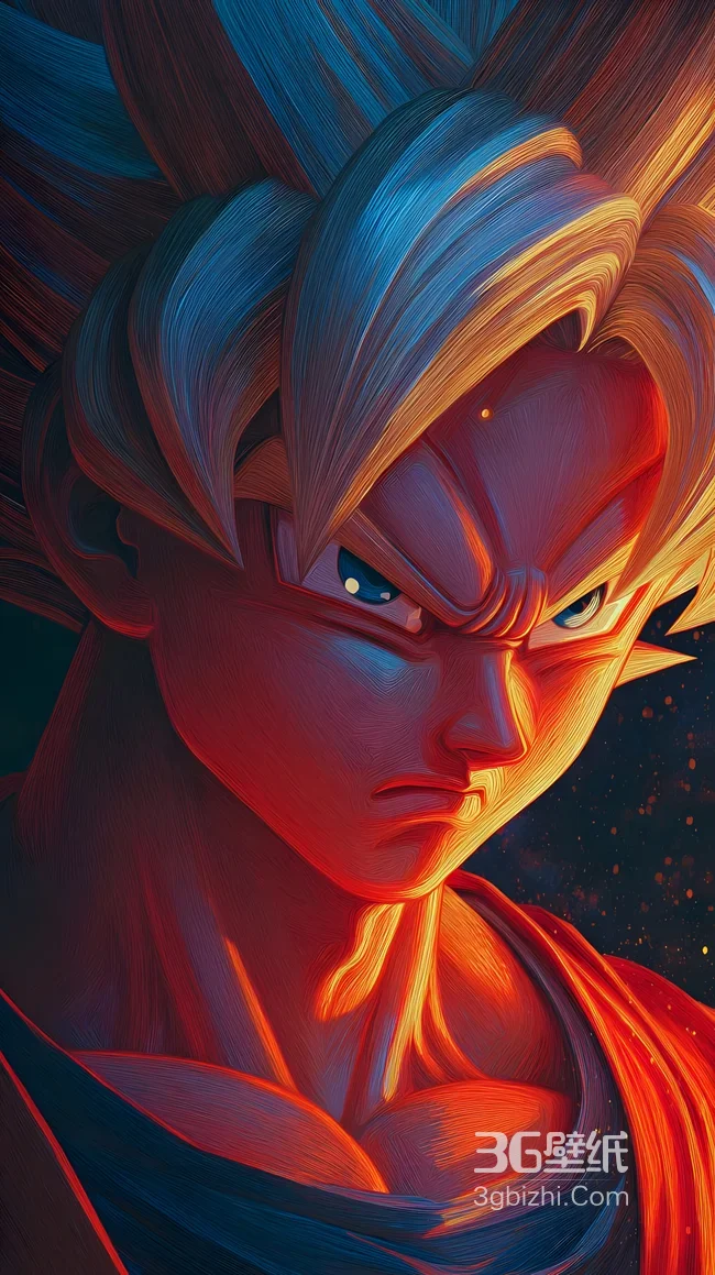 孙悟空·超级赛亚人 炫彩插画风 龙珠动漫壁纸1