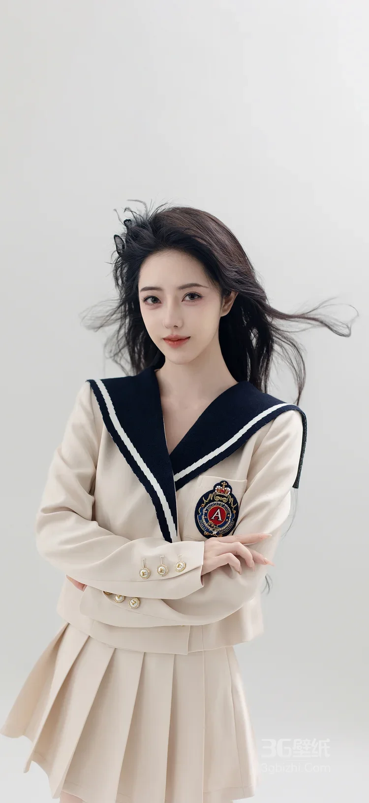 学院风水手服长发女生 日系清新写真女生图片推荐9