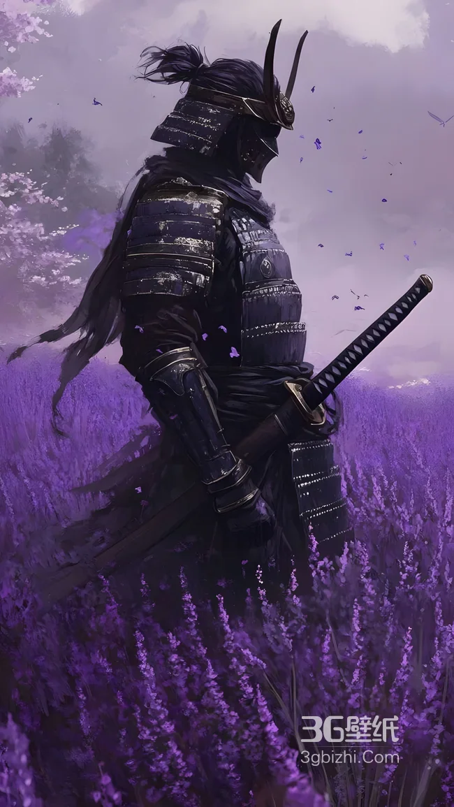 暗黑武士·紫海孤影 唯美日式游戏风壁纸1