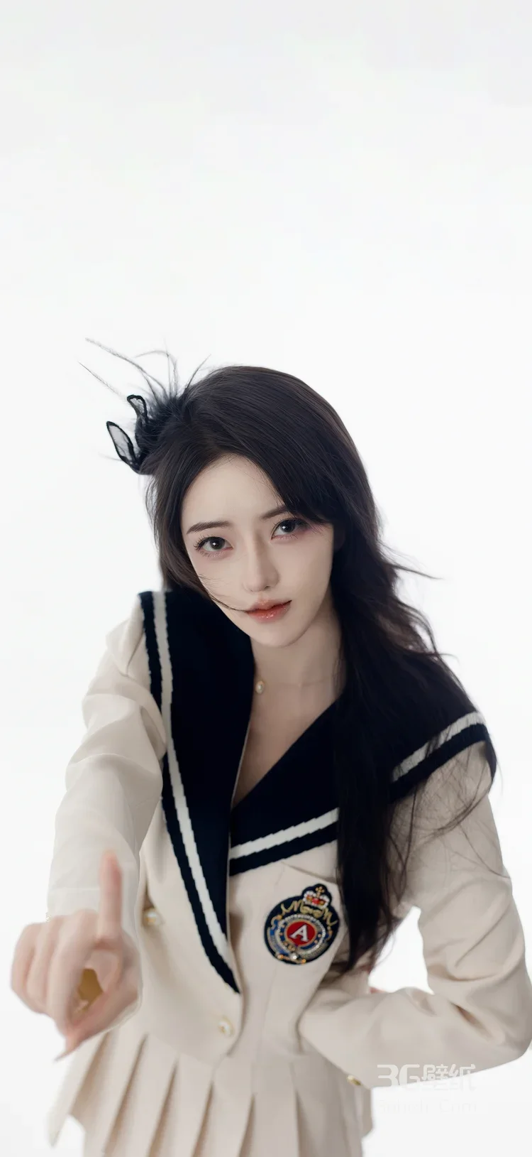 学院风水手服长发女生 日系清新写真女生图片推荐8