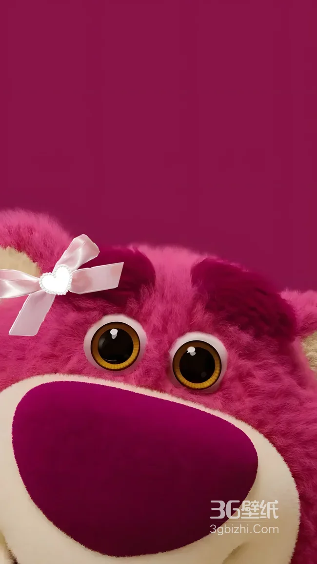 草莓熊·粉蝴蝶结治愈风 迪士尼萌系手机壁纸1