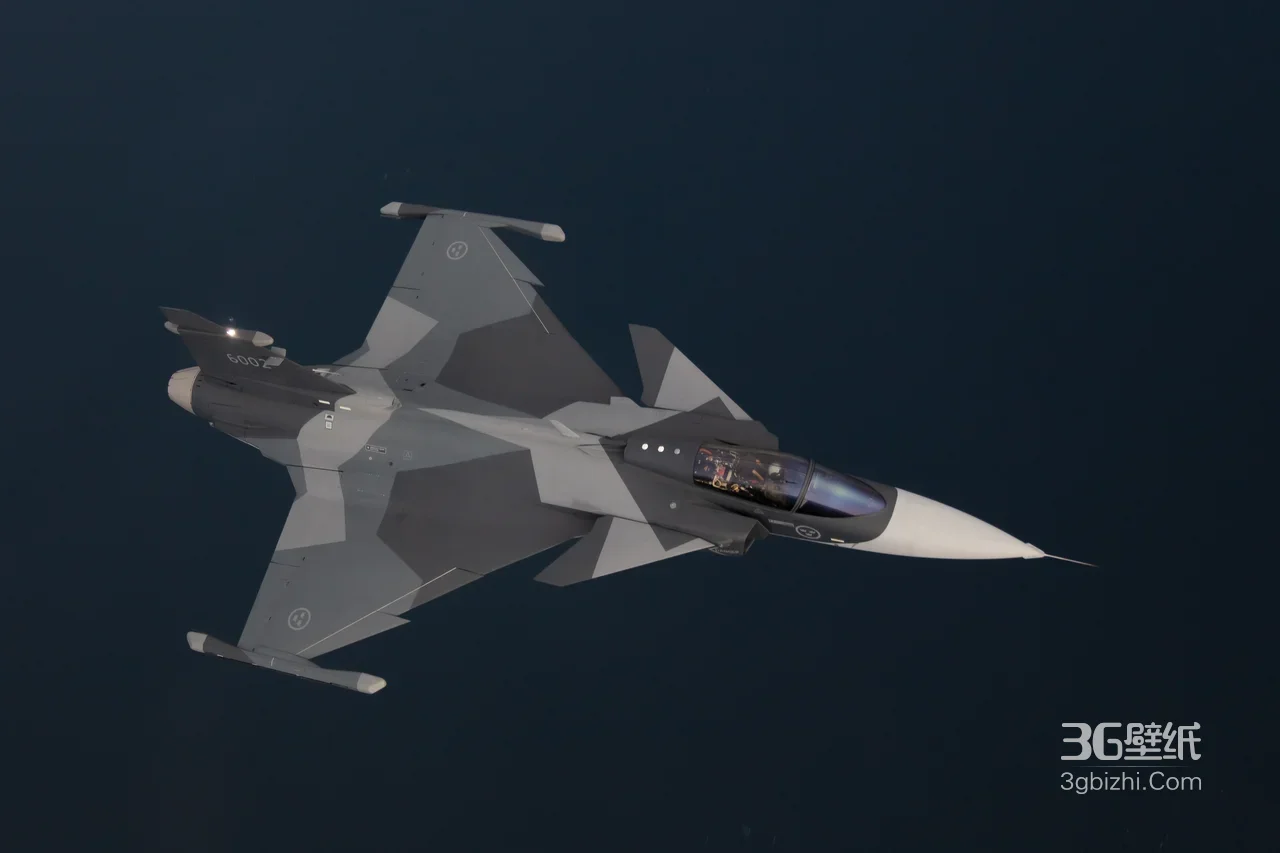 JAS-39鹰狮战斗机·写实军事迷彩·宽屏军事战机壁纸1