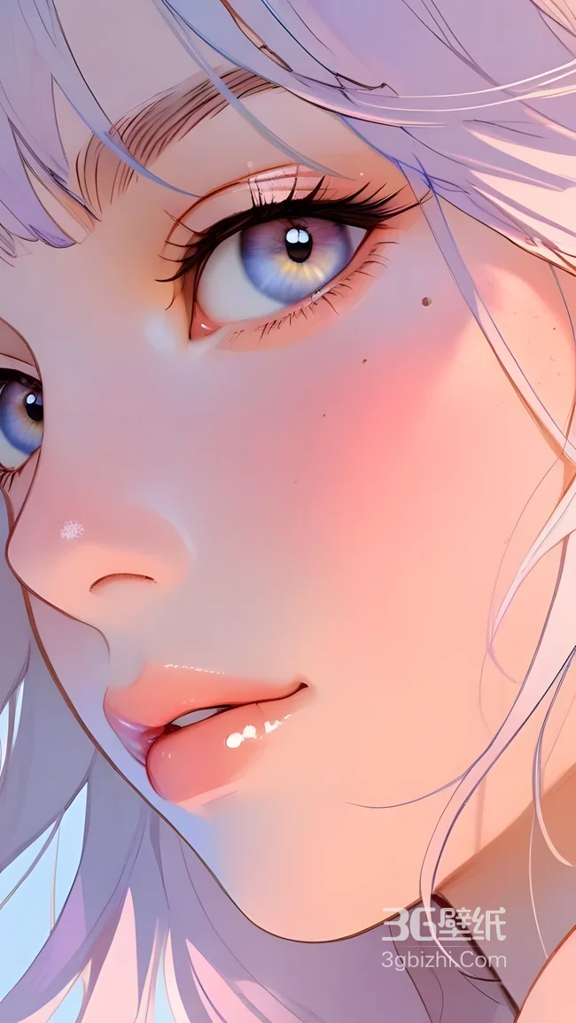 银发蓝眼美少女·唯美二次元插画手机壁纸（高人气动漫风壁纸）1