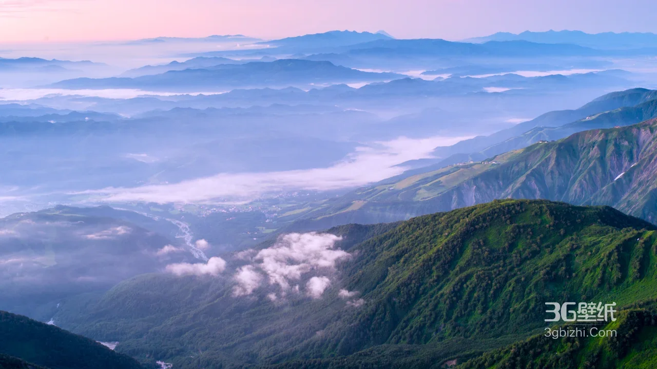 山间云海晨雾·唯美自然山谷宽屏电脑壁纸1