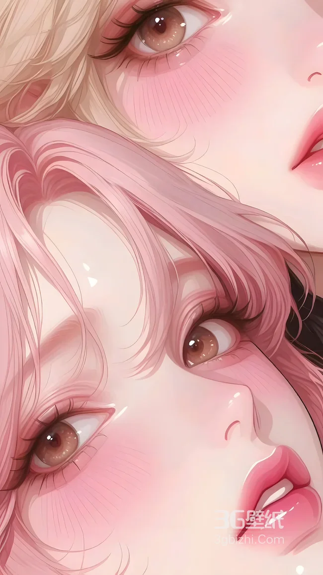 唯美二次元美少女·粉色系柔焦质感 高甜少女感手机壁纸推荐1