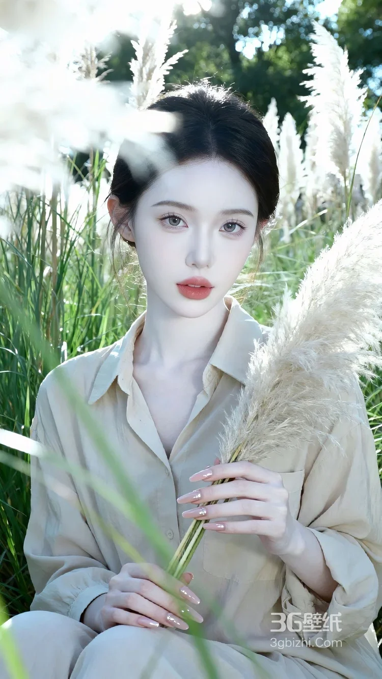芦苇丛清新女生·唯美自然风 森系氛围感写真2