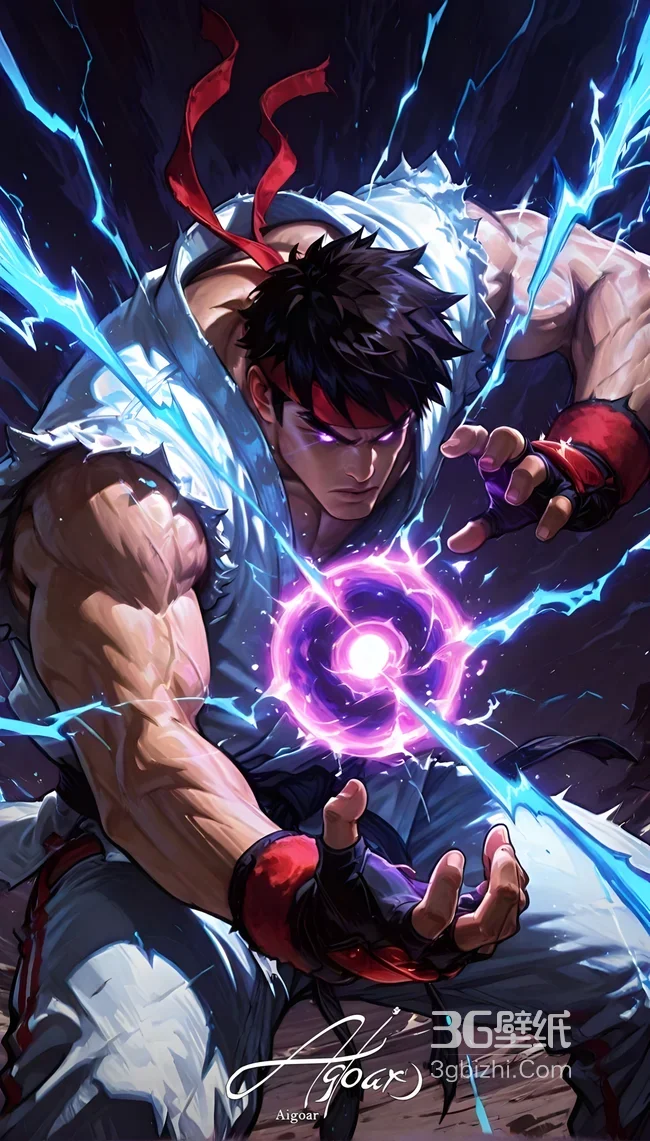 隆·波动拳蓄能 炫酷写实风 街头霸王游戏壁纸 高燃格斗1