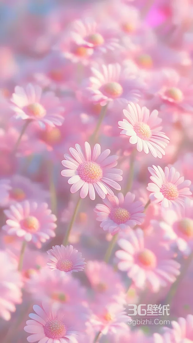 粉色雏菊花海·唯美梦幻风 治愈系手机壁纸推荐1
