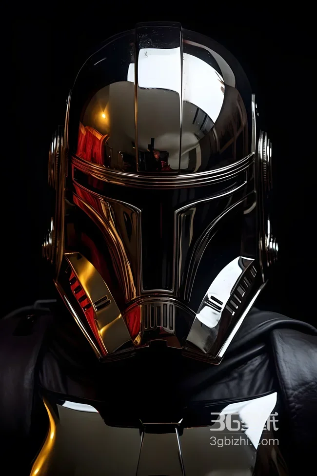 曼达洛人头盔·暗黑科幻风·星球大战高质感壁纸1