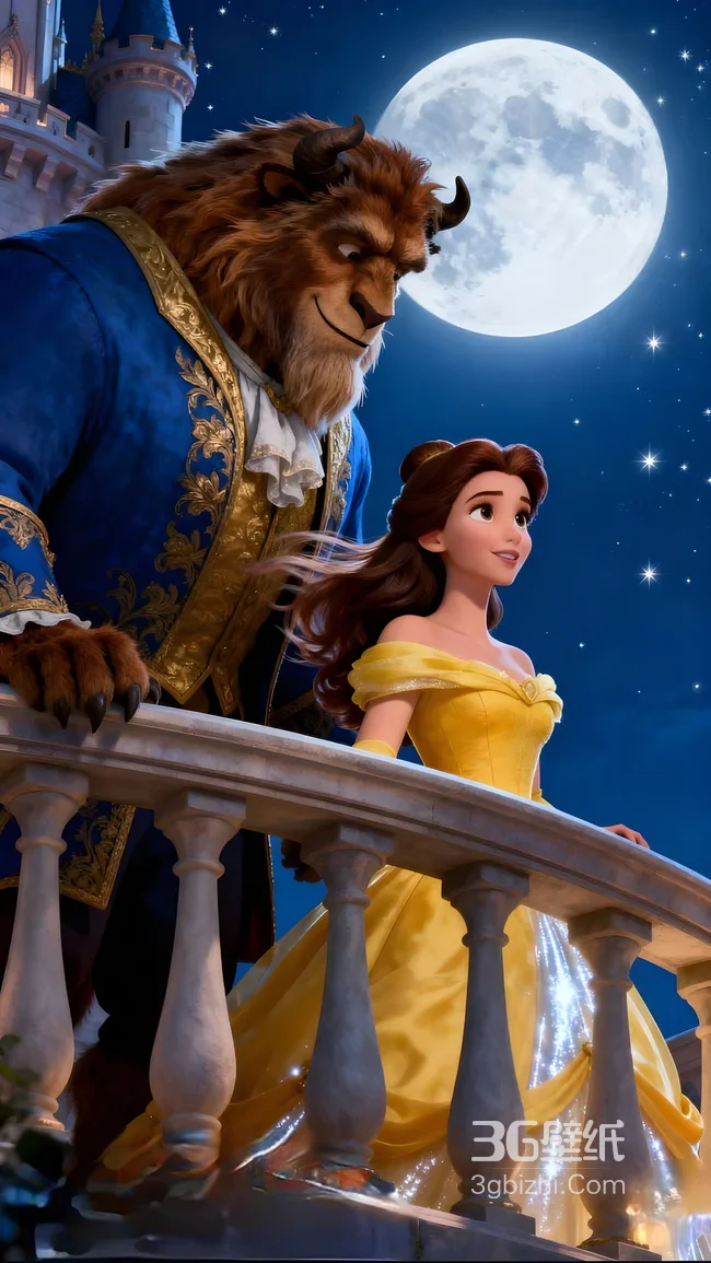 贝儿&野兽 梦幻童话风（迪士尼《美女与野兽》） 经典影视壁纸1