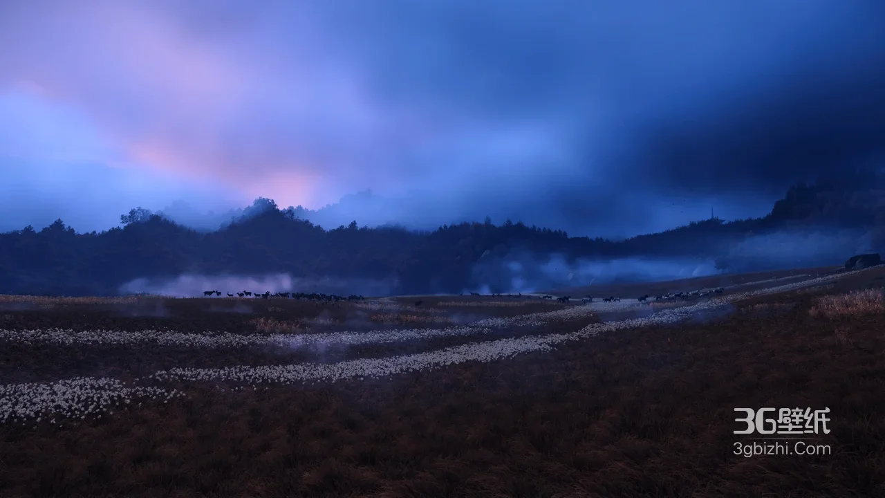 雾蒙草原牧群·唯美写实·开放世界游戏场景壁纸1