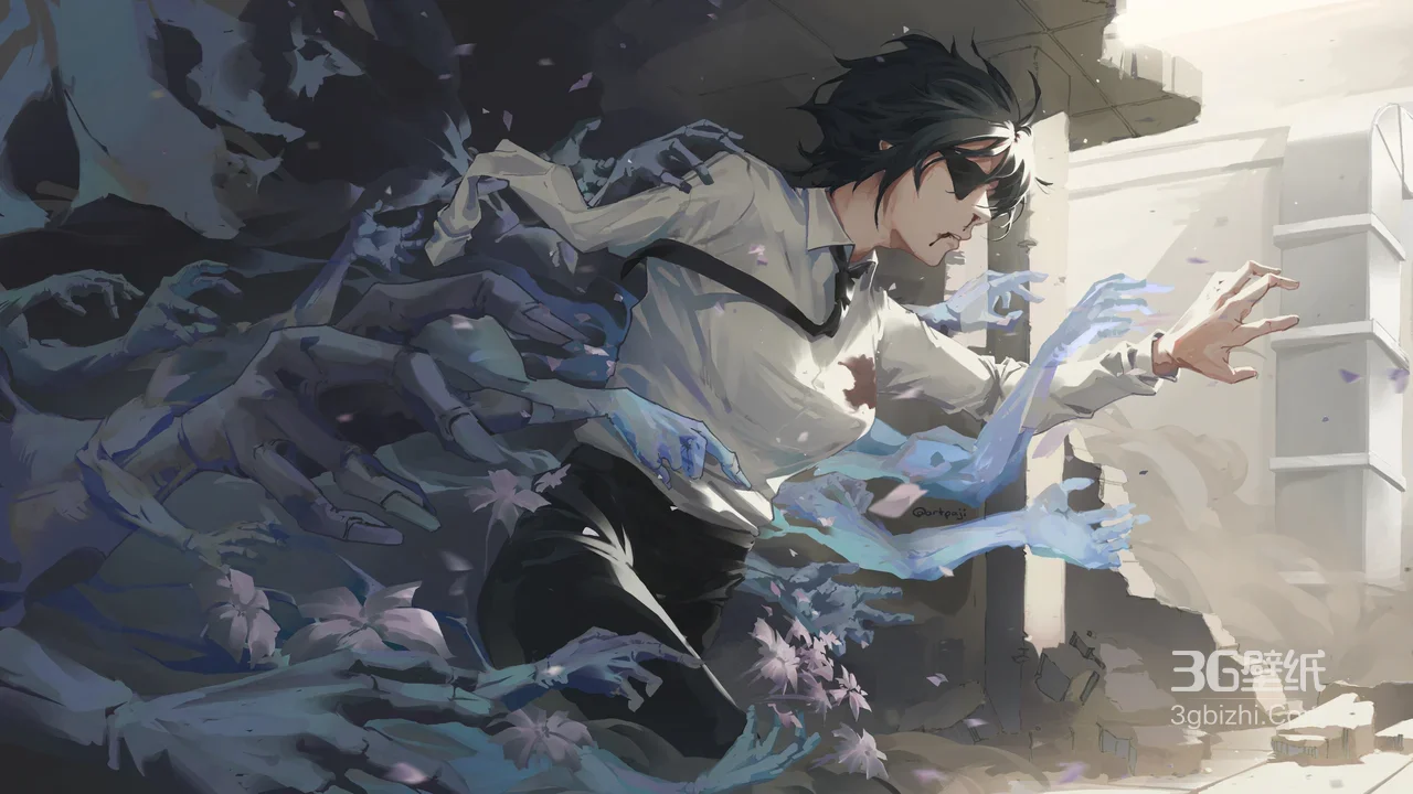 动漫帅哥·灵体纠缠 暗黑奇幻废墟电脑桌面壁纸1