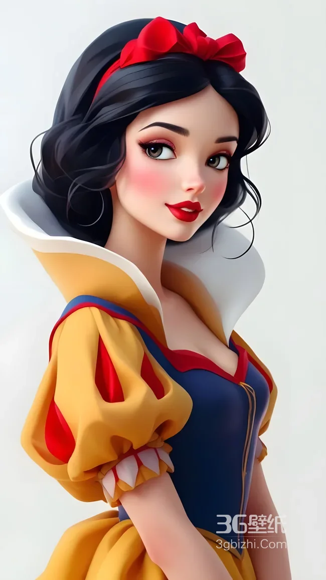 白雪公主·经典裙装3D写实风 迪士尼童话壁纸1