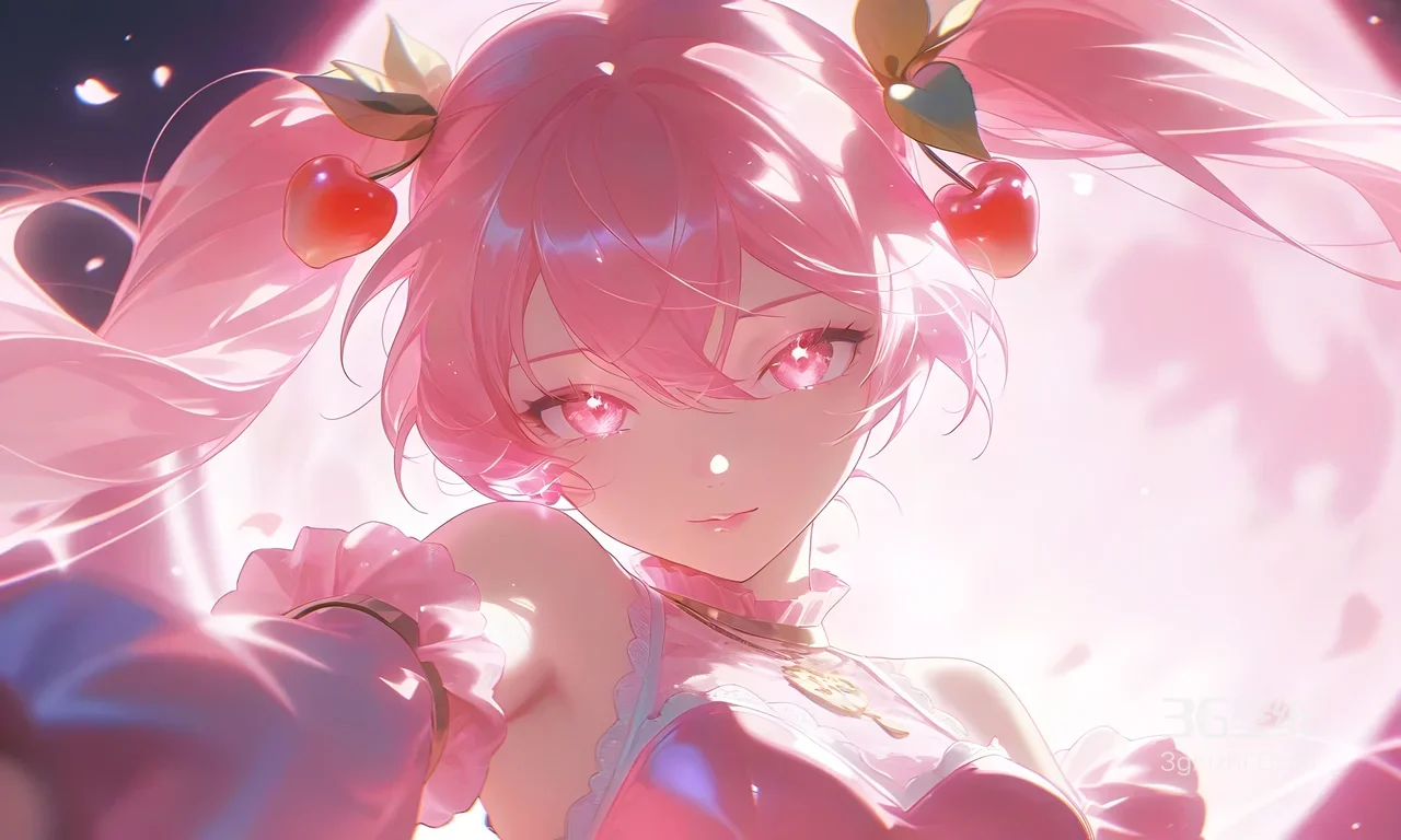 粉色双马尾樱桃少女·二次元唯美电脑桌面1