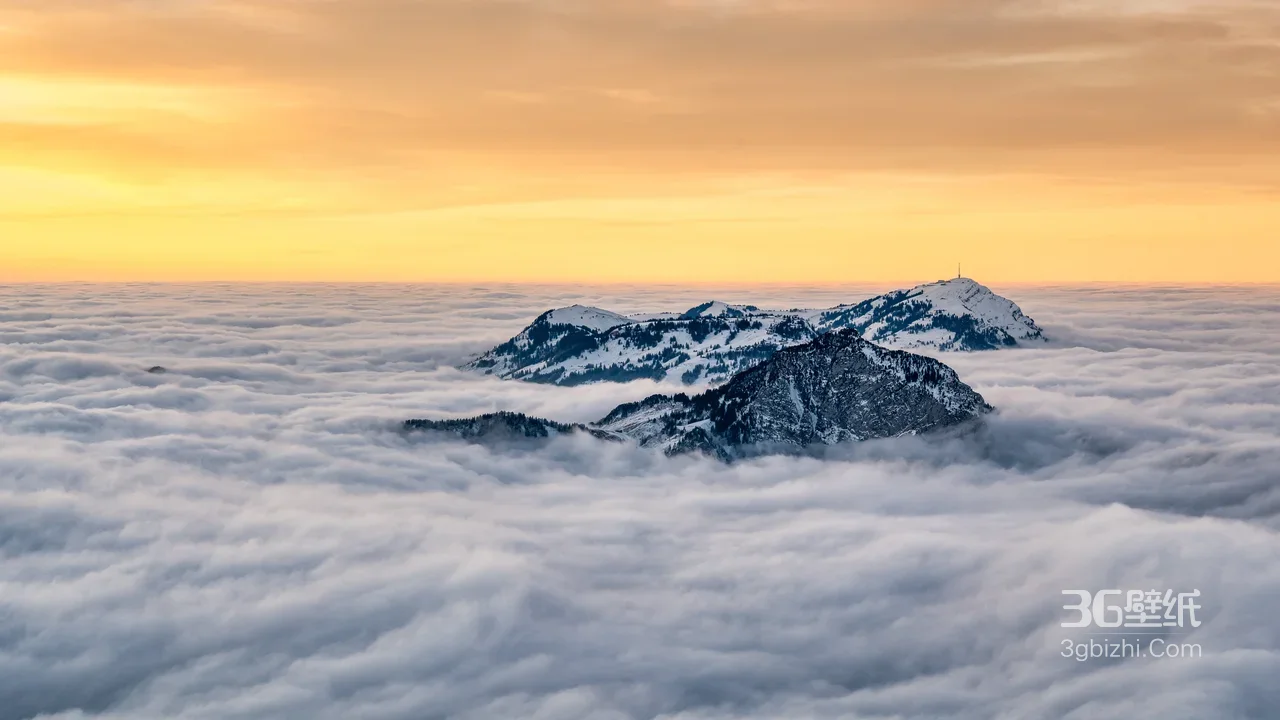 云海雪山·唯美日出风光 高清新款电脑壁纸1