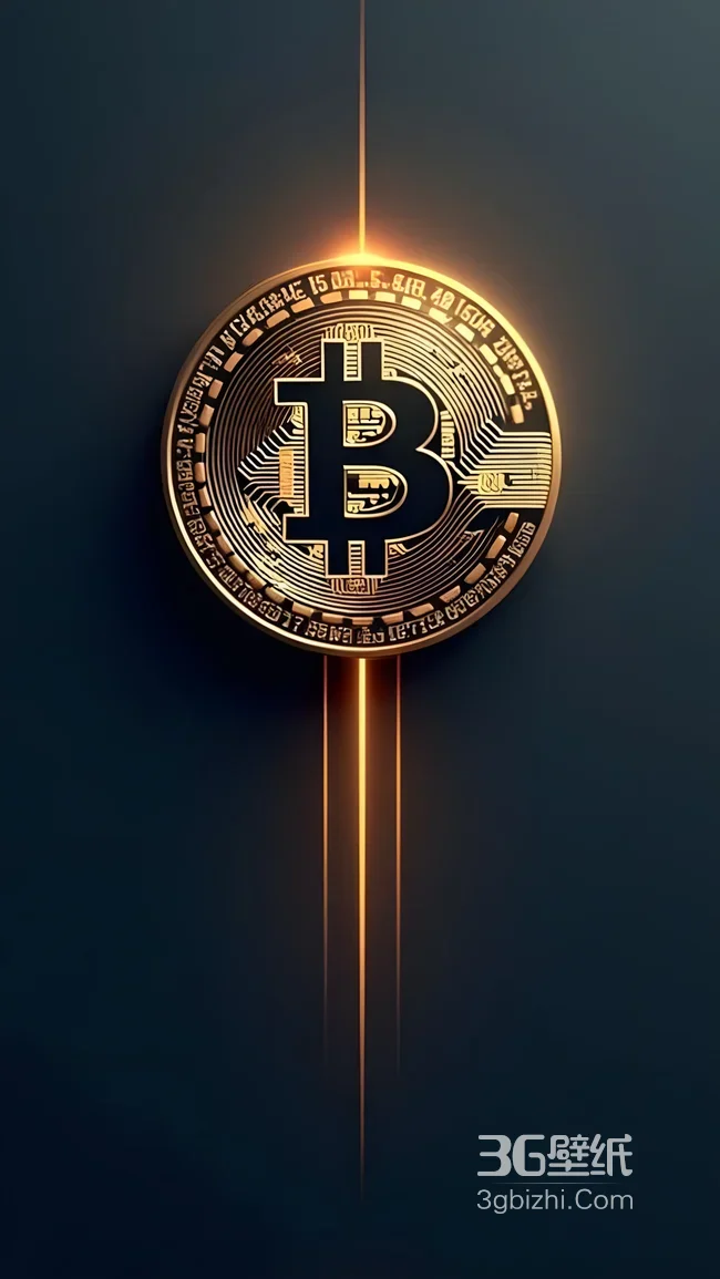 比特币·科技流光黑金风 加密货币手机壁纸1