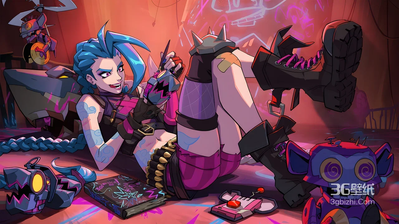 金克丝·机械涂鸦 双城之战动漫风 游戏壁纸精选1