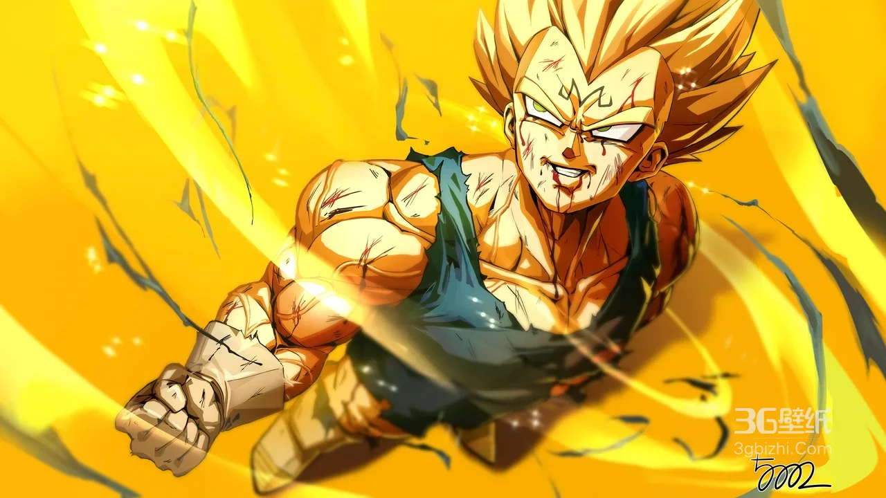贝吉塔·魔化超赛伤痕燃焰 热血《龙珠》动漫电脑壁纸（高人气）1