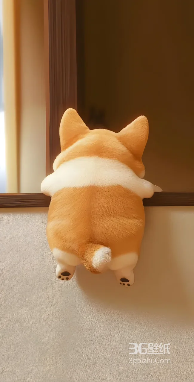 治愈系国漫风·圆滚滚柯基背影 萌宠手机壁纸1