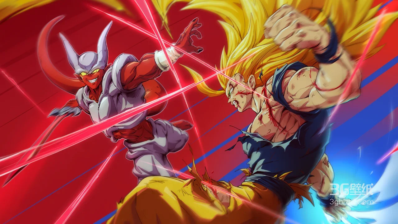 孙悟空·超三激战邪念波 龙珠热血动漫风电脑壁纸1