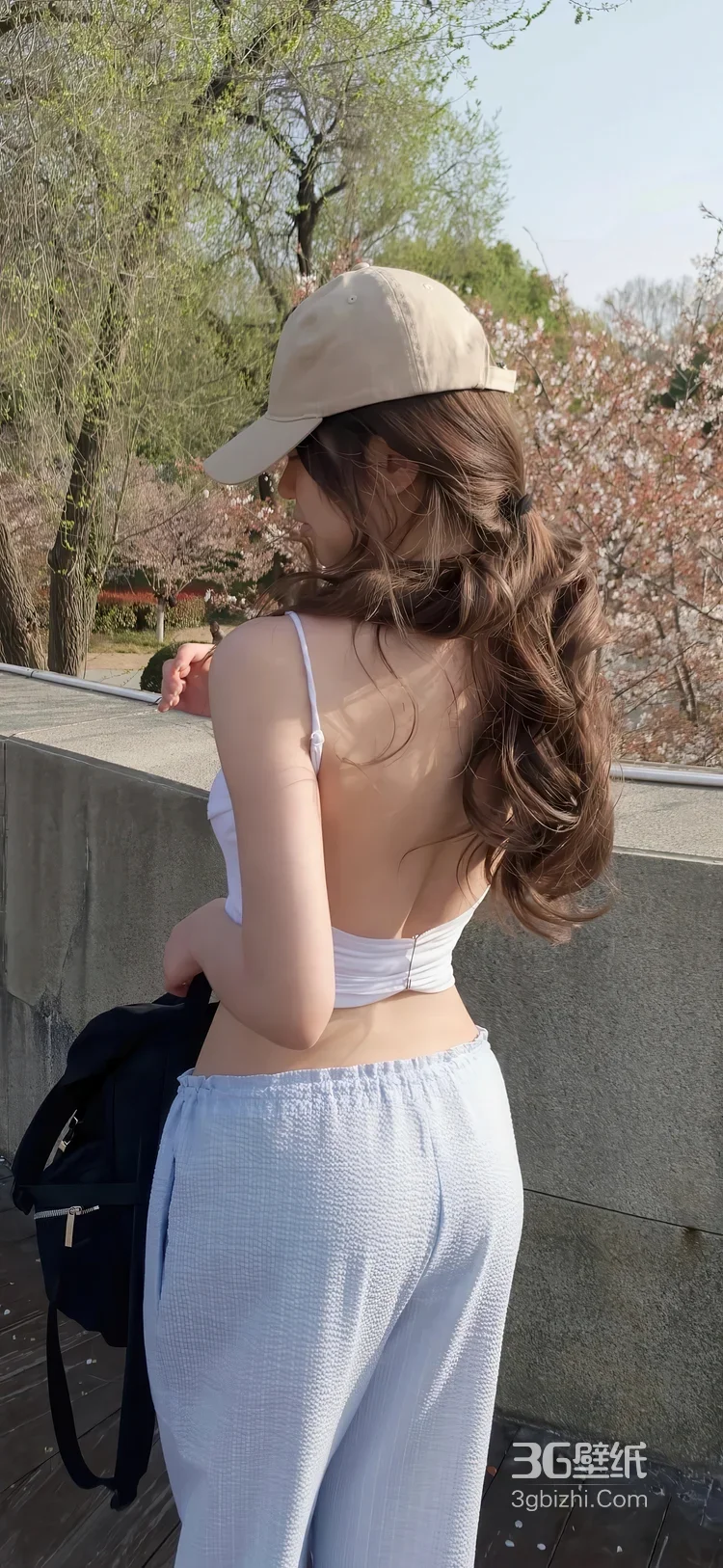 牛仔露背装女生背影·地毯场景清新风 性感女生美背写真7