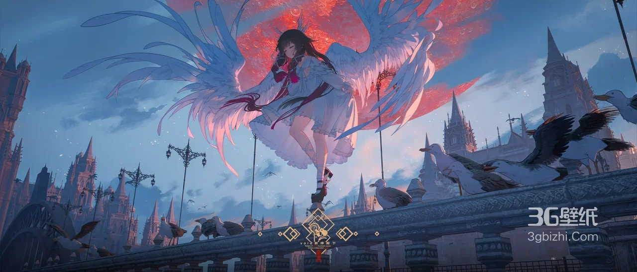 幻书启世录羽翼少女·唯美二次元哥特城宽屏电脑壁纸1