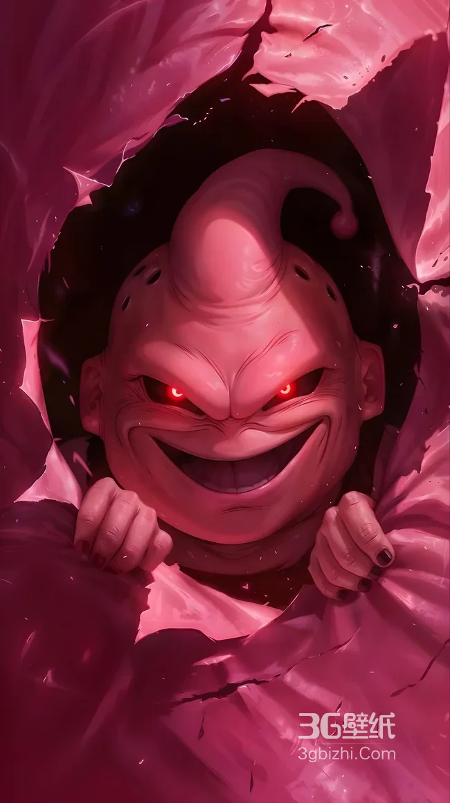 魔人布欧·邪笑红瞳 暗黑写实龙珠动漫手机壁纸1