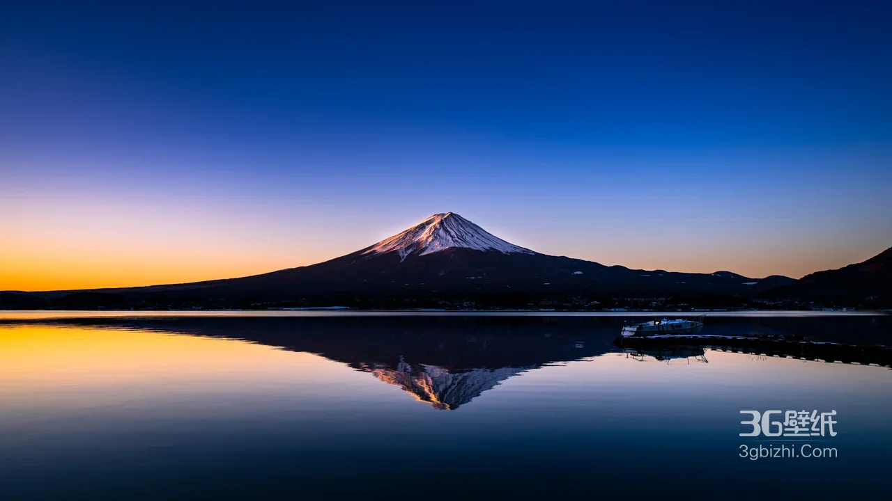 富士山·湖光倒影 唯美日系自然风景宽屏电脑壁纸1