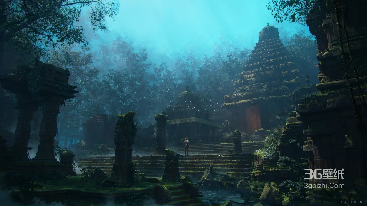 古建废墟孤影探秘·神秘写实国风（概念艺术） 高人气古建壁纸1
