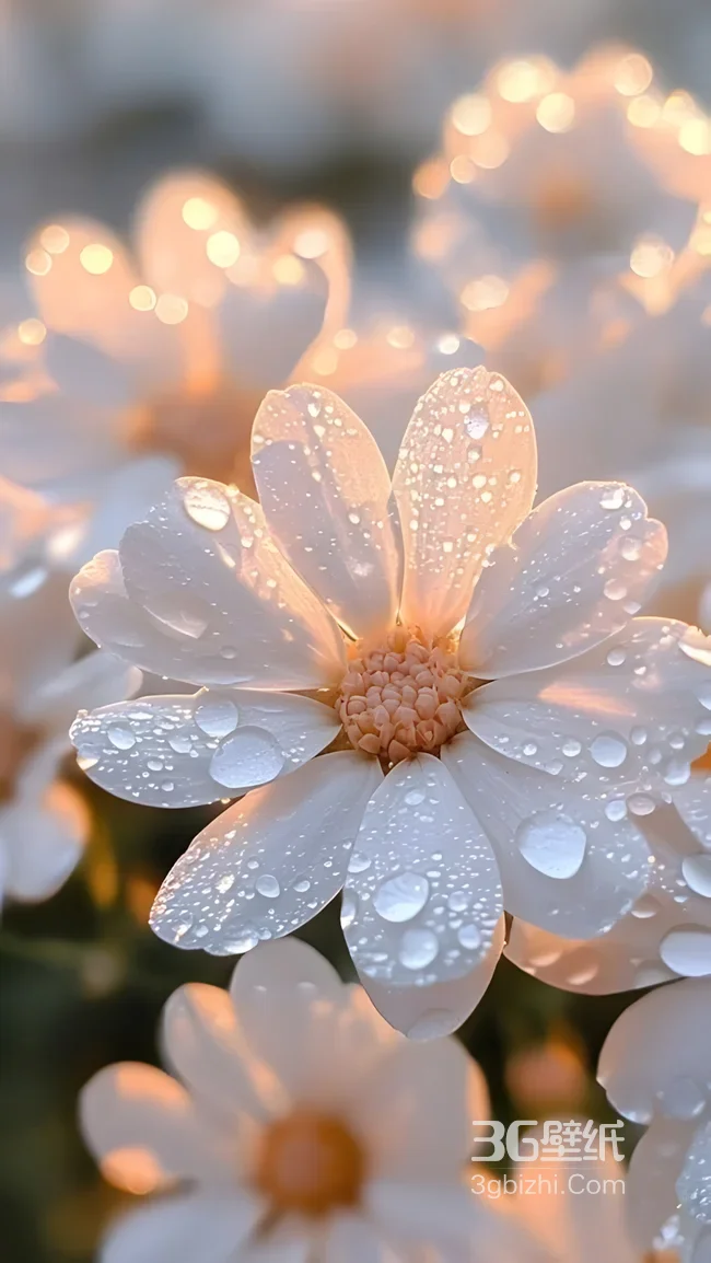 晨露雏菊·暖调唯美风 清新治愈系手机壁纸推荐1