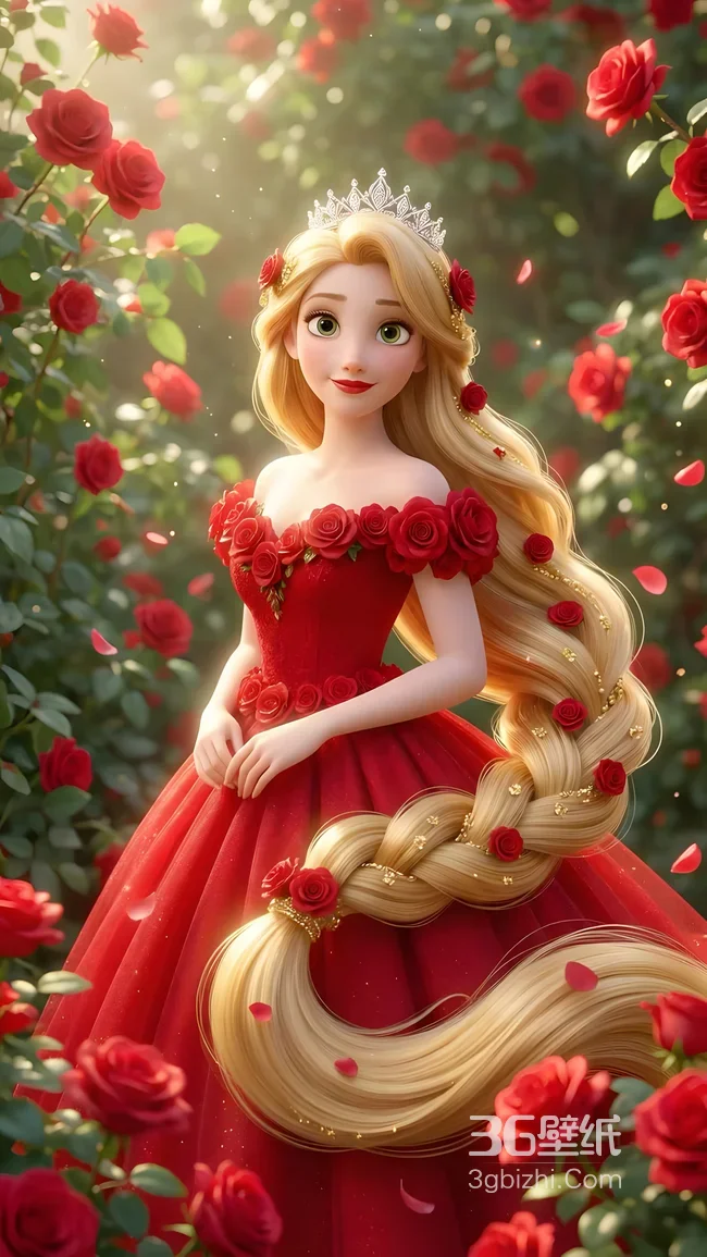 乐佩·红玫瑰礼服 迪士尼唯美梦幻动漫风 仙系玫瑰壁纸1