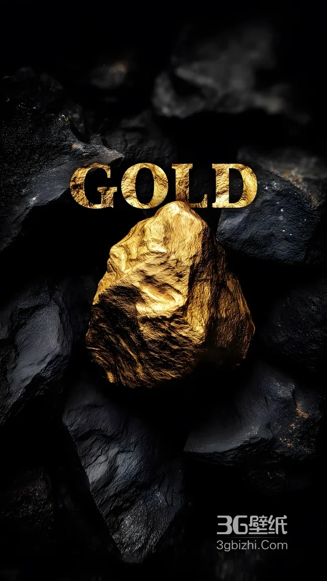 金矿石·暗黑写实风 高端黑金风手机壁纸1